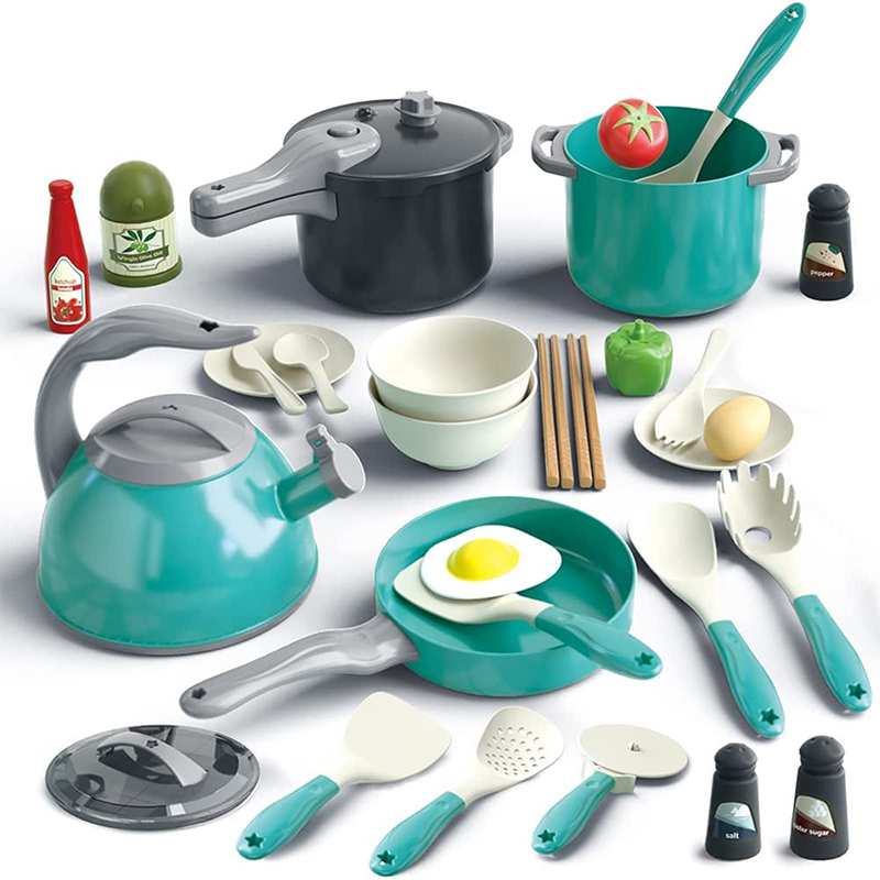 Baby Food Cooking Set - เด็กของเล่นห้องครัวอุปกรณ์เสริมเด็กวัยหัดเดินแสร้งทำอาหาร Playset เล่นหม้อกระทะเครื่องครัวของเล่นเล่นอาหารสำหรับเด็ก