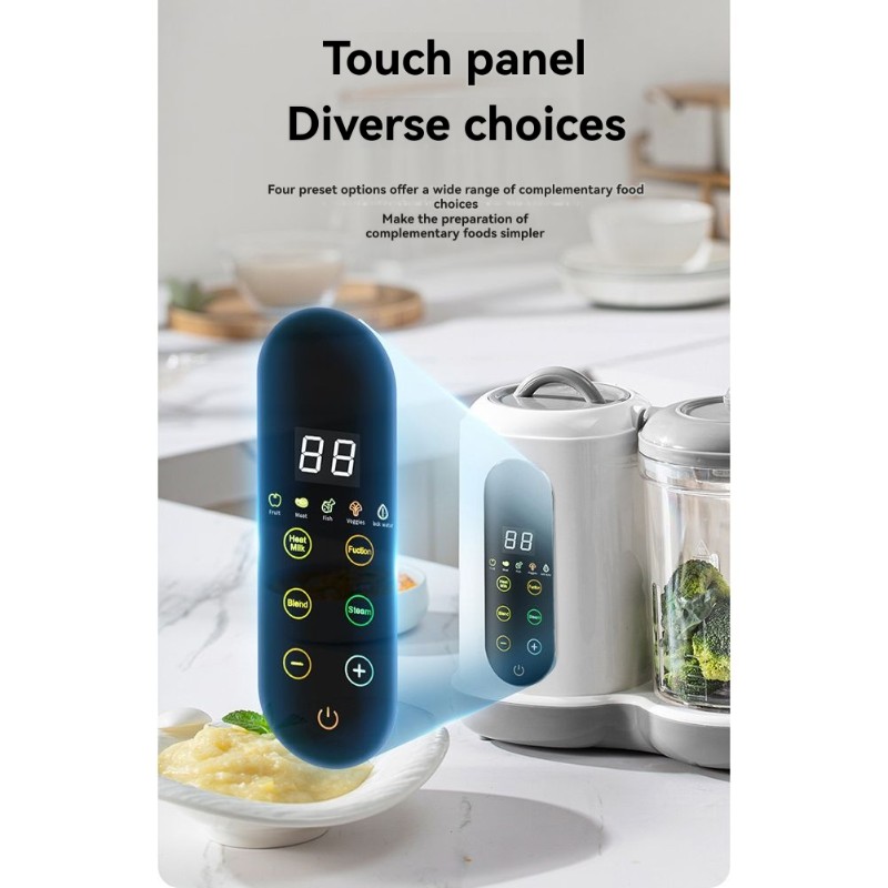 Baby Food Maker And Steamer - B64B-เครื่องทำอาหารเด็กอัตโนมัติสำหรับทารก-เครื่องปั่นนึ่งอเนกประสงค์สำหรับปลั๊กอังกฤษ ปลั๊กอังกฤษ