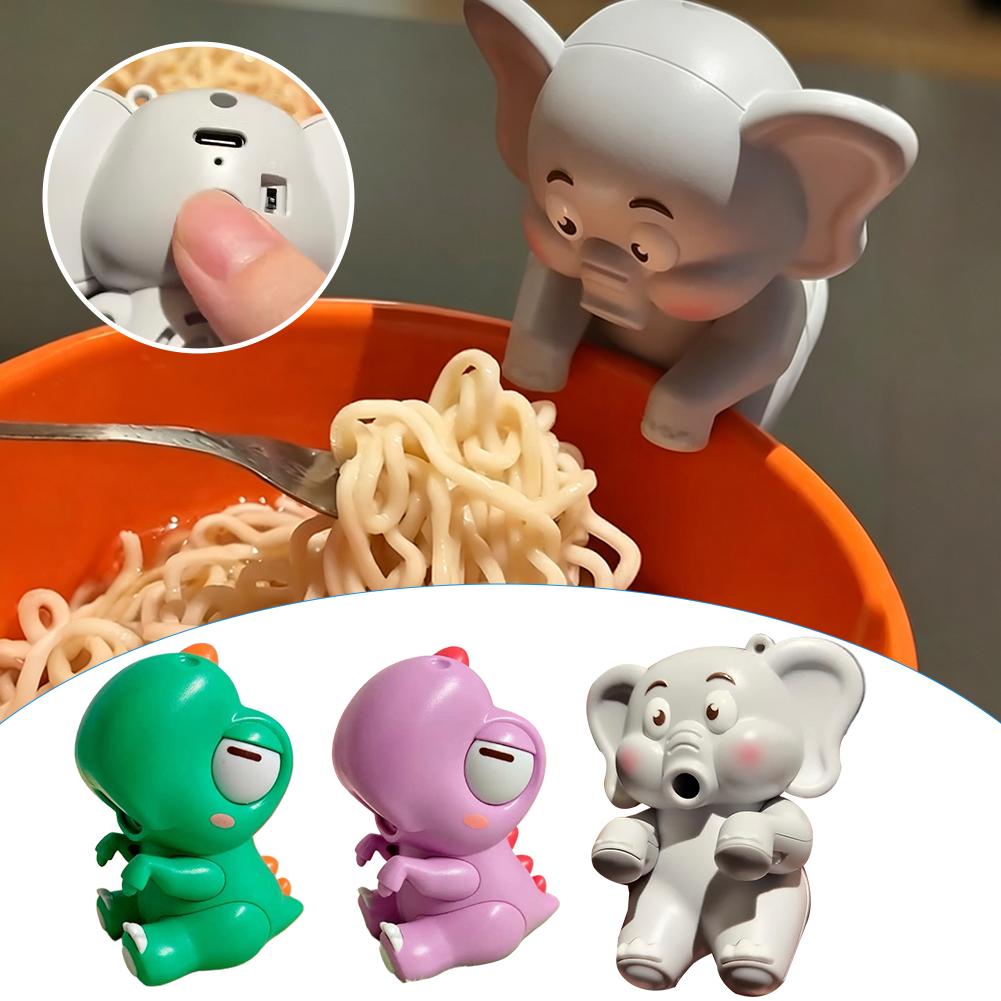 Feeding Baby Food - พัดลมทำความเย็นอาหารรูปช้างขนาดเล็ก, อุปกรณ์ช่วยป้อนอาหารเด็กแบบแฮนด์ฟรี, ดีไซน์แบบหนีบสำหรับชาม, พกพาสะดวกและชาร์จ USB ได้