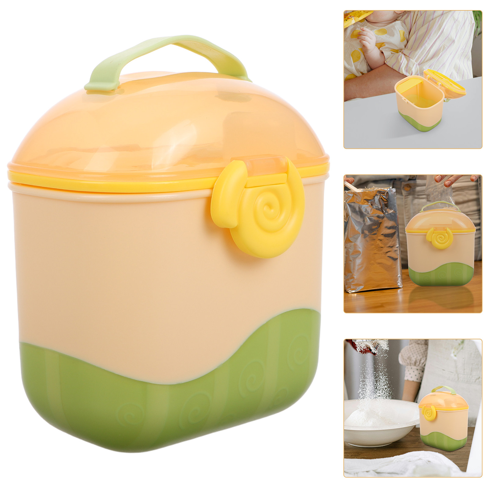 Baby Food Container - ภาชนะเก็บนมผงสำหรับเด็กแบบหลายช่อง พกพาสะดวกสำหรับการเดินทาง เก็บอาหาร เช่น ซีเรียล อาหารบด