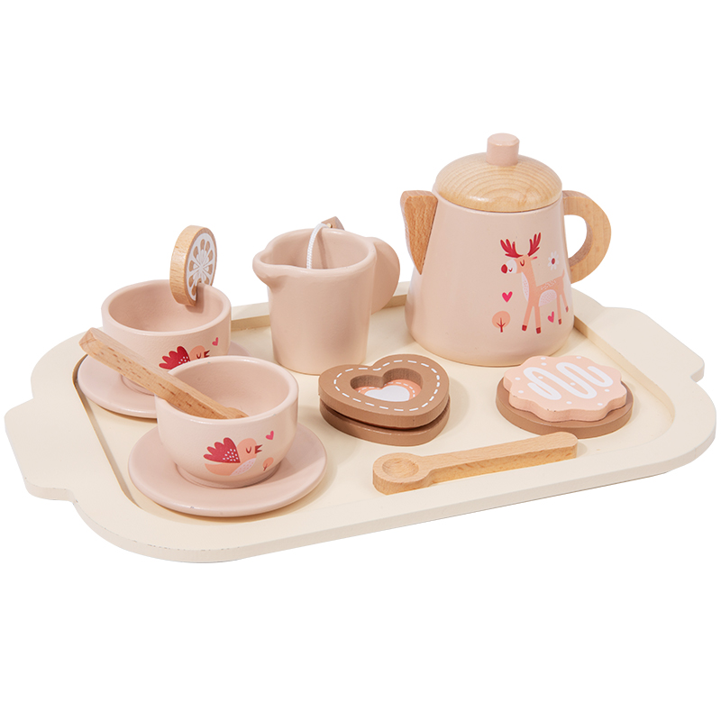 Baby Food Cooking Set - Afternoon Tea ชุดของเล่นไม้แกล้งทําเป็นเล่นอาหารการเรียนรู้บทบาทเล่นเกมของเล่นเพื่อการศึกษา Early สําหรับเด็กวัยหัดเดินเด็กผู้หญิงเด็กของขวัญ