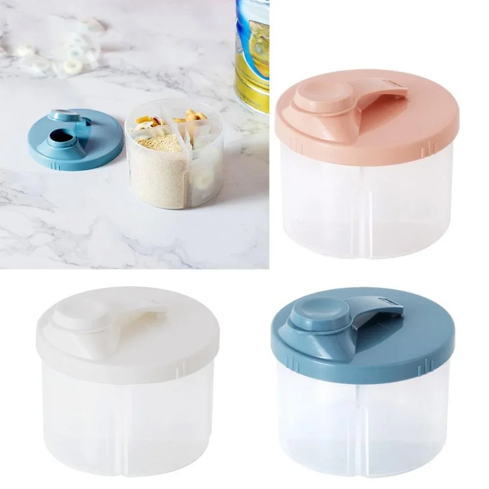 Baby Food On The Go - กล่องแบ่งนมผงพกพา ป้องกันการหก หมุนได้สี่ช่อง สำหรับพกพา กล่องใส่ขนมสำหรับกิจกรรมกลางแจ้ง