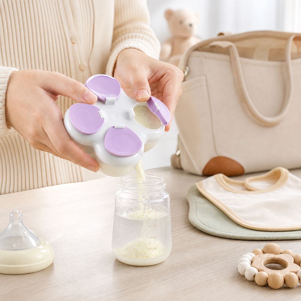 Baby Food Container - กล่องแบ่งส่วนสำหรับใส่ผงสูตรนม 720 มล. 4 ช่อง กล่องใส่ผง