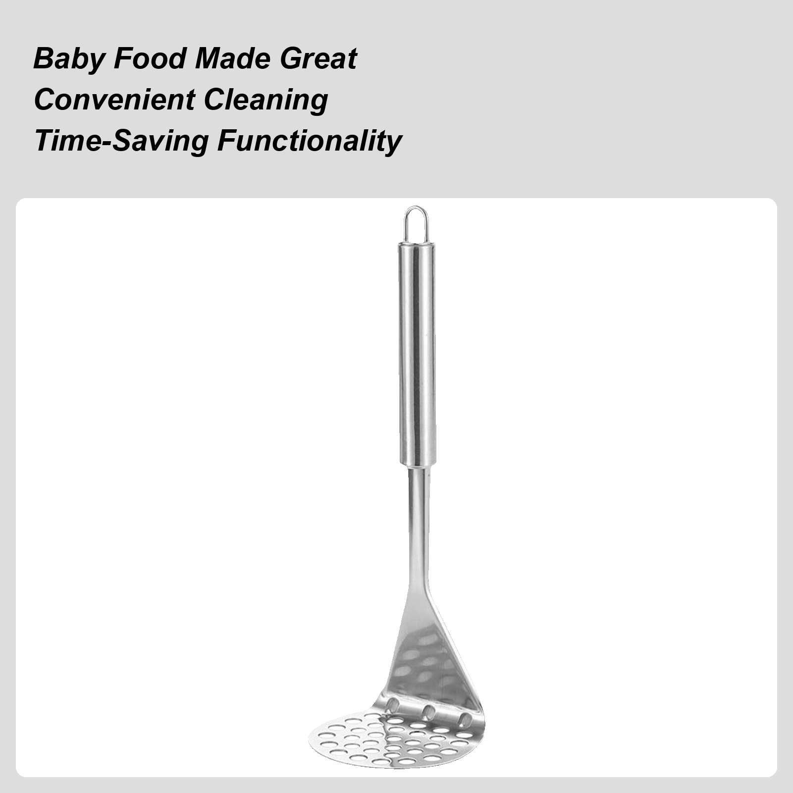 Veggie Baby Food - โลหะเครื่องบดมันฝรั่ง Avocado Smash เครื่องมือสแตนเลสสตีลลื่น Manual Potato