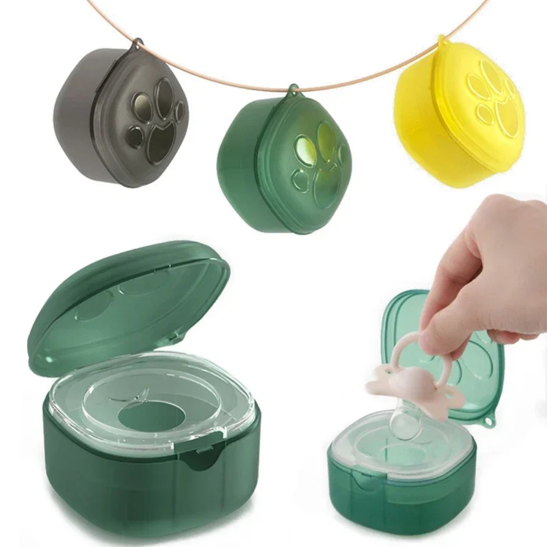 Baby Food Container - ซิลิโคนเกรดอาหาร Pacifier กล่องเด็กการ์ตูน Pacifier ผู้ถือ BPA