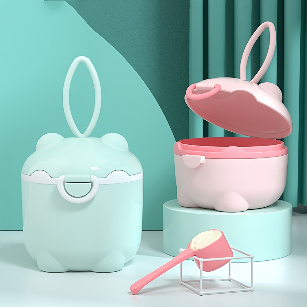 Baby Food Equipment - กล่องนมผงสี่ชั้นแบบพกพา 1 ชิ้น, ภาชนะบรรจุนมผง, กล่องเก็บอาหารขนมหมุนได้