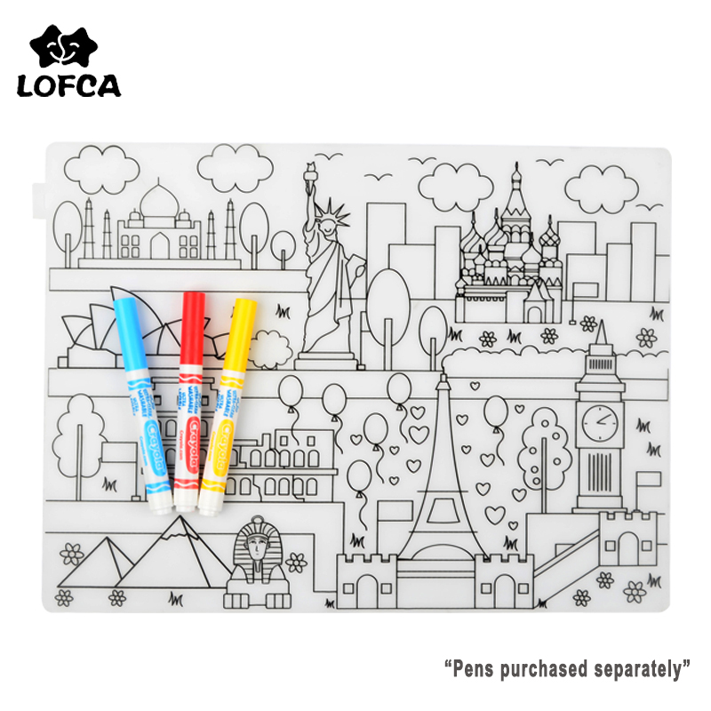 Baby Food Equipment - ซิลิโคนเด็ก Placemat 1Pc เด็กอาหารเย็นซิลิโคนแผ่นรองจานกันน้ำให้อาหารเด็กทารกแผ่น Reusable ระบายสี