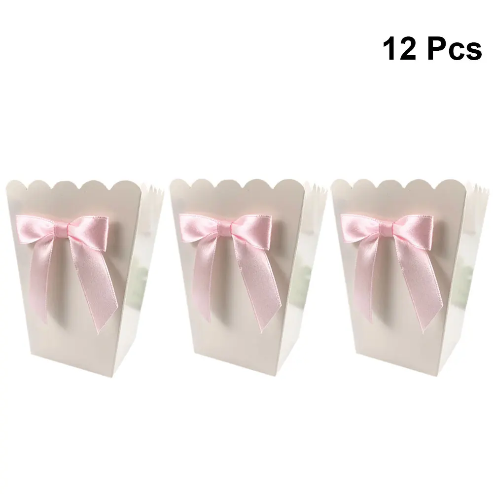 12 ชิ้นโบว์สีชมพูกล่อง Popcorn - Baby Food Packaging บทวิจารณ์และราคา