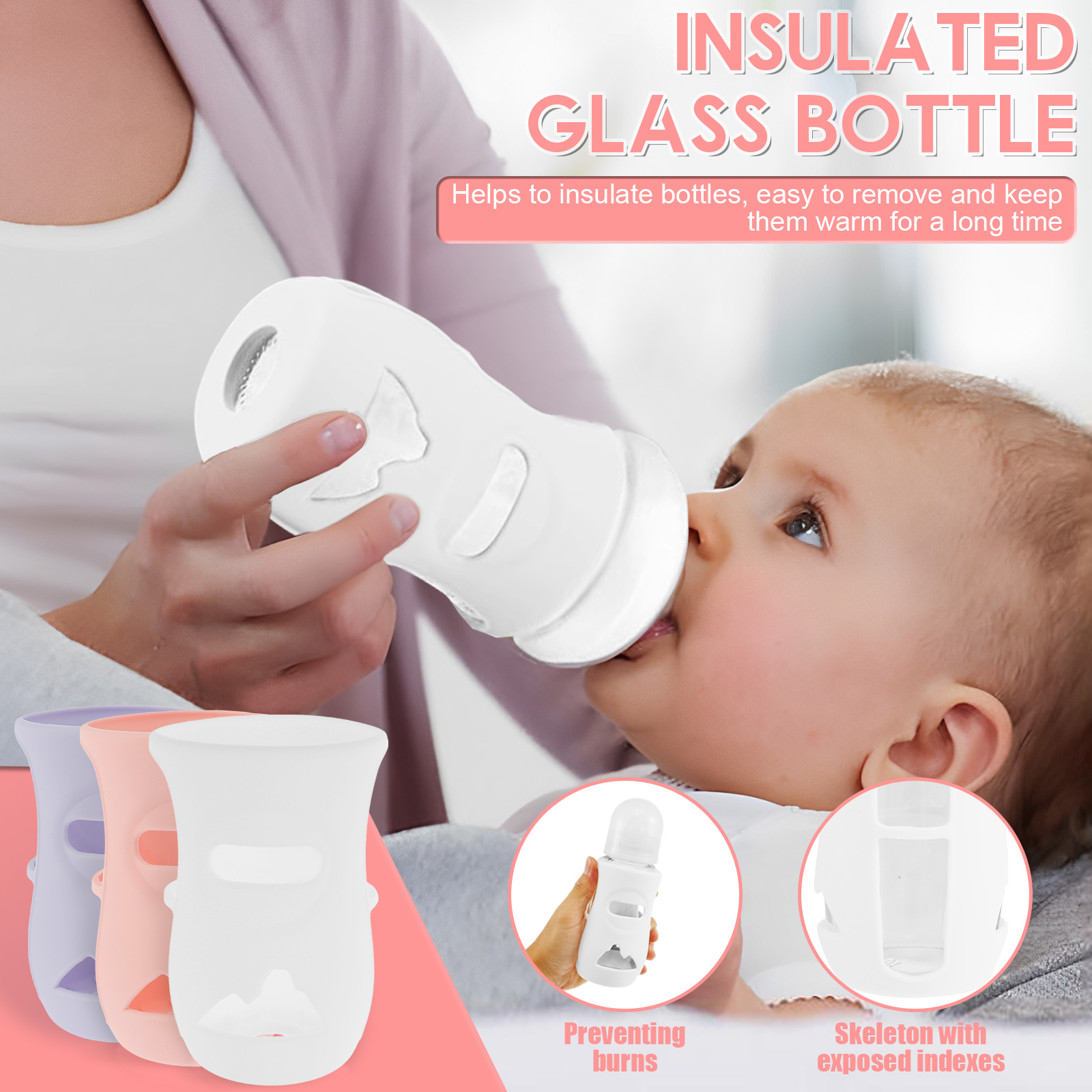 แขนซิลิโคนซิลิโคนเด็กขวดแก้วฉน - Baby Food Packaging บทวิจารณ์และราคา