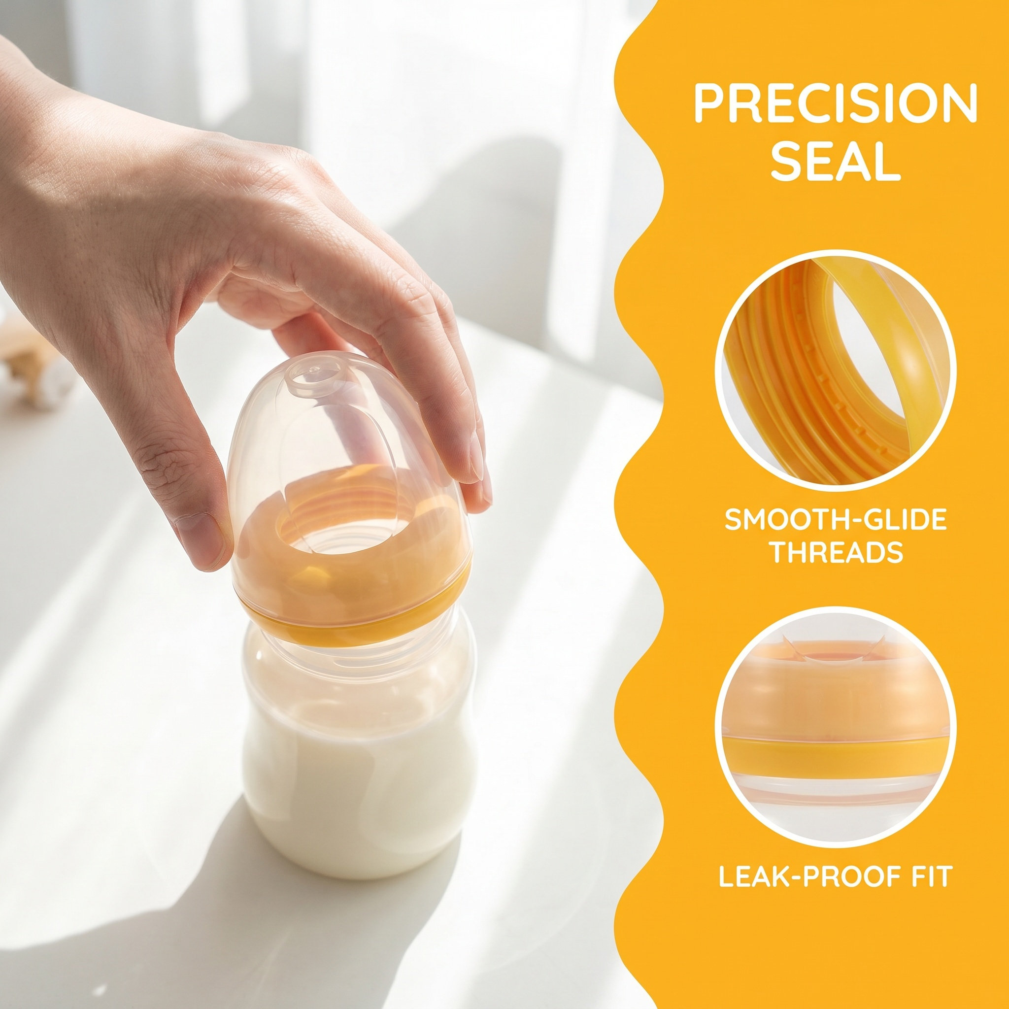 ฝาขวดนมเด็ก คอขวดกว้าง สีส้ม ผ - Feeding Baby Food บทวิจารณ์และราคา